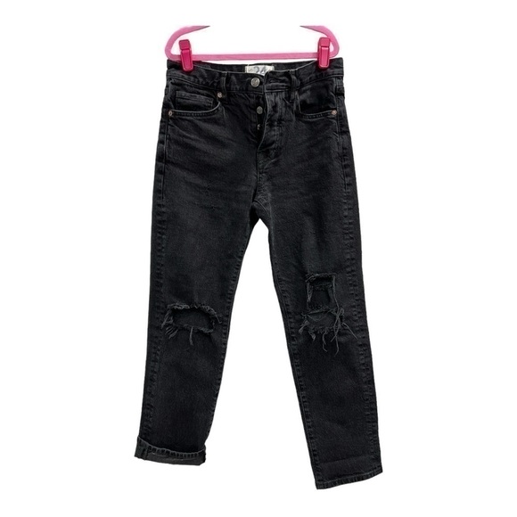 Free People Bren Boyfriend Jeans - Black Magic - Size 24 Button fly - Picture 15 of 15